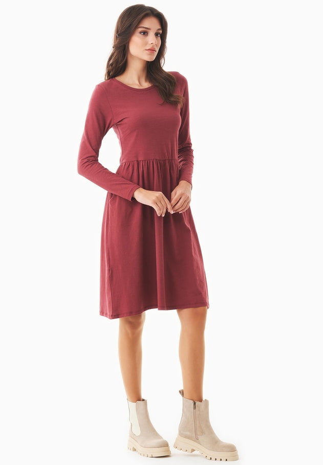 Longsleeve Jersey Jurk Syrah Red