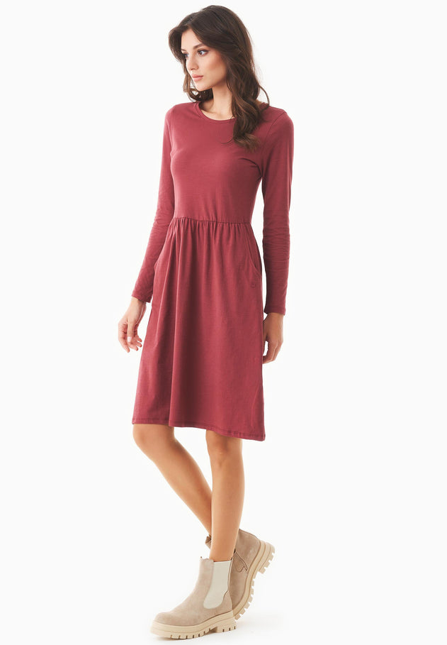 Longsleeve Jersey Jurk Syrah Red