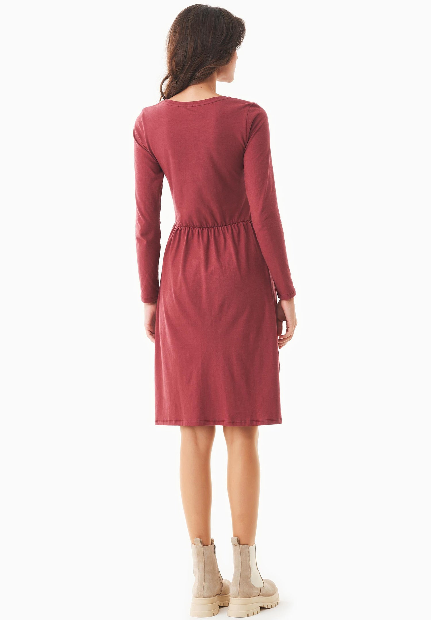 Longsleeve Jersey Jurk Syrah Red
