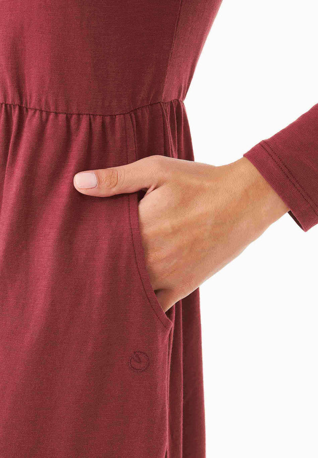 Longsleeve Jersey Jurk Syrah Red