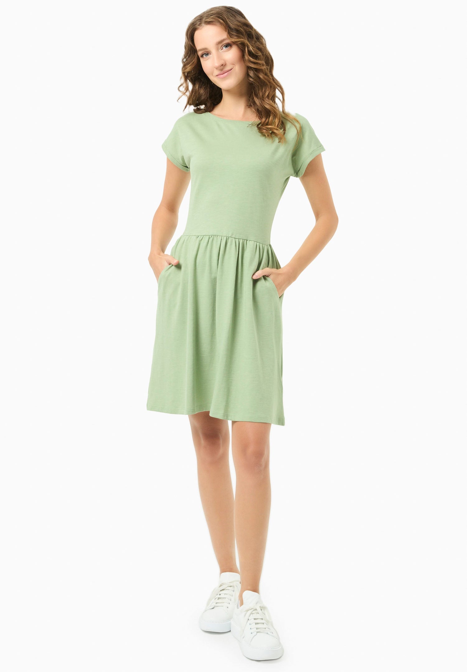 Slub jersey Jurk Fern Green