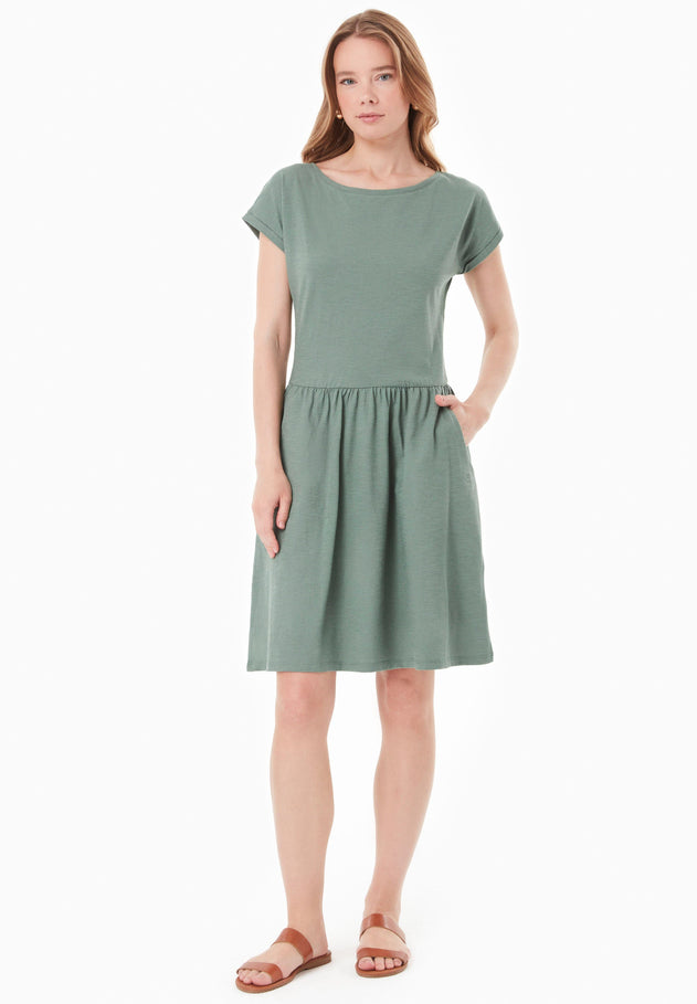 Slub jersey Jurk Green Tea