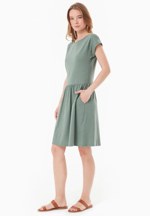 Slub jersey Jurk Green Tea