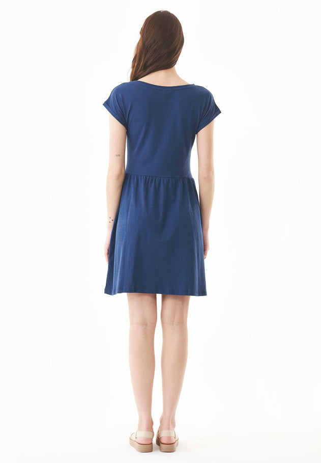 Slub jersey Jurk Marineblauw