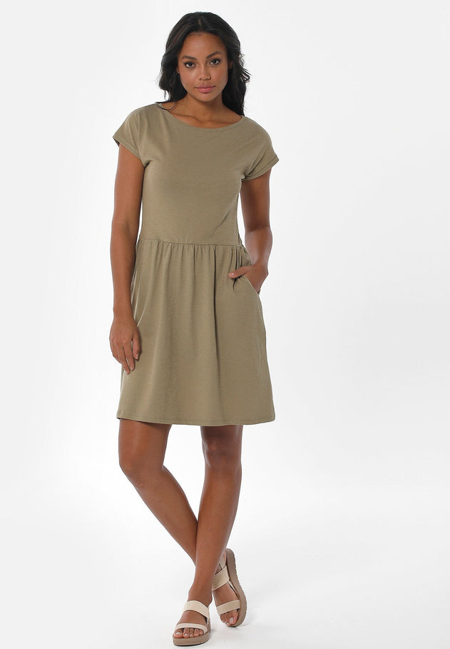 Slub jersey Jurk Olive Green