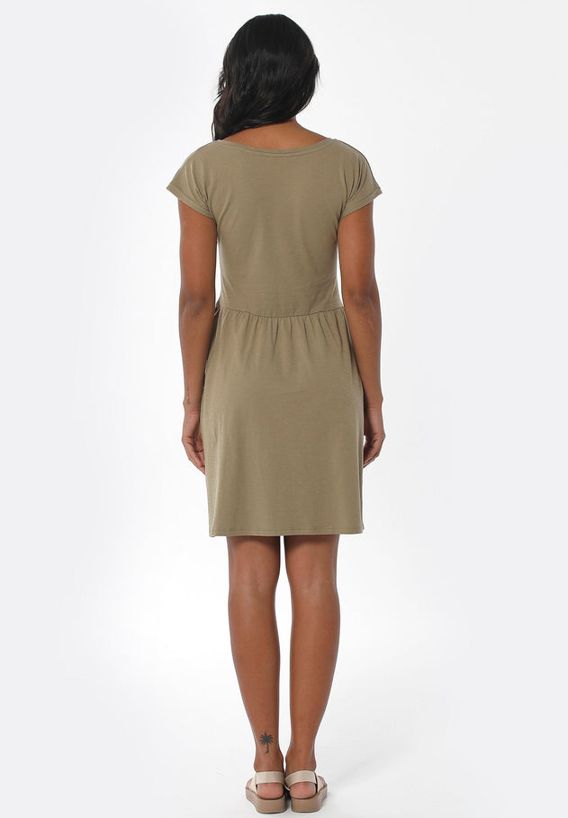 Slub jersey Jurk Olive Green