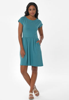 Slub jersey Jurk Petrol Green