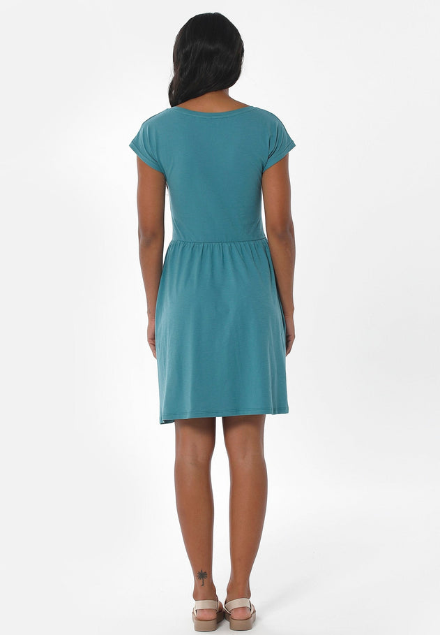 Slub jersey Jurk Petrol Green