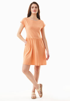 Slub jersey Jurk Shell Coral Red