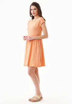 Slub jersey Jurk Shell Coral Red