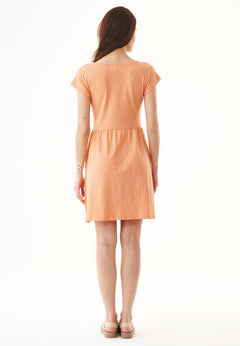 Slub jersey Jurk Shell Coral Red