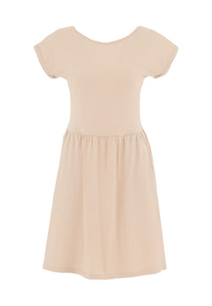 Slub jersey Jurk Soft Beige