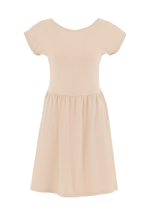 Slub jersey Jurk Soft Beige