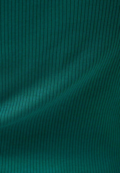 Women's Long Sleeved Cotton Turtleneck Deep Emerald
