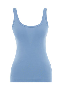 Dames Geribbeld Top Coronet Blue