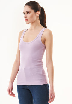 Women's Basic Ribbed Top Lavender