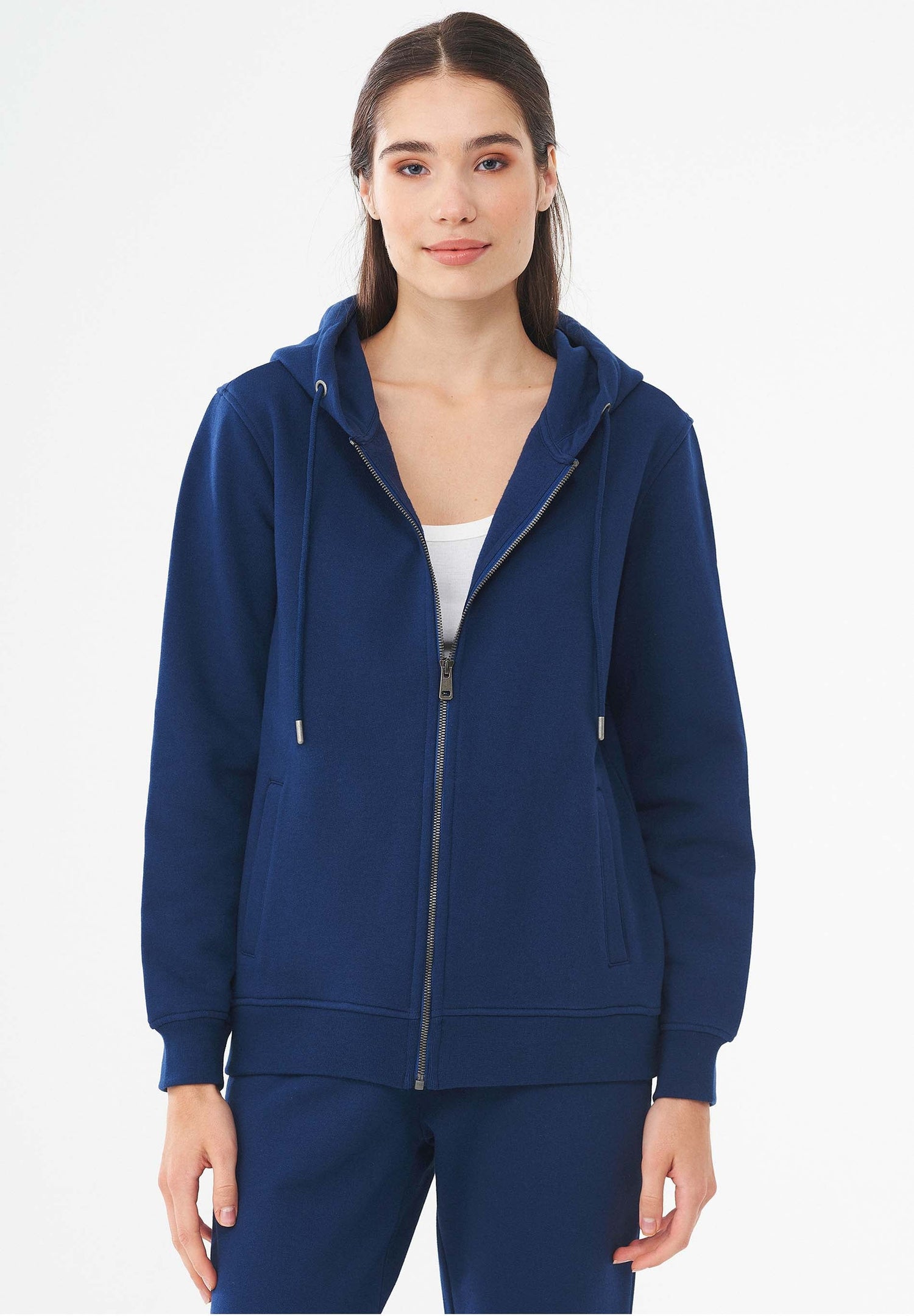 Dames Ritshoodie Marineblauw