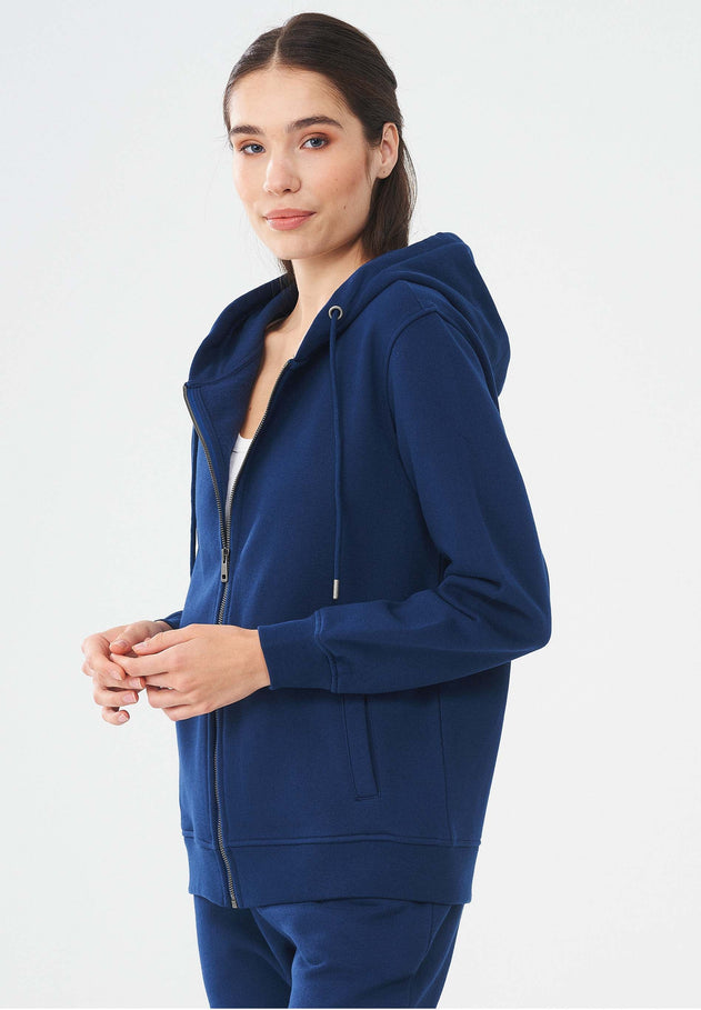 Dames Ritshoodie Marineblauw