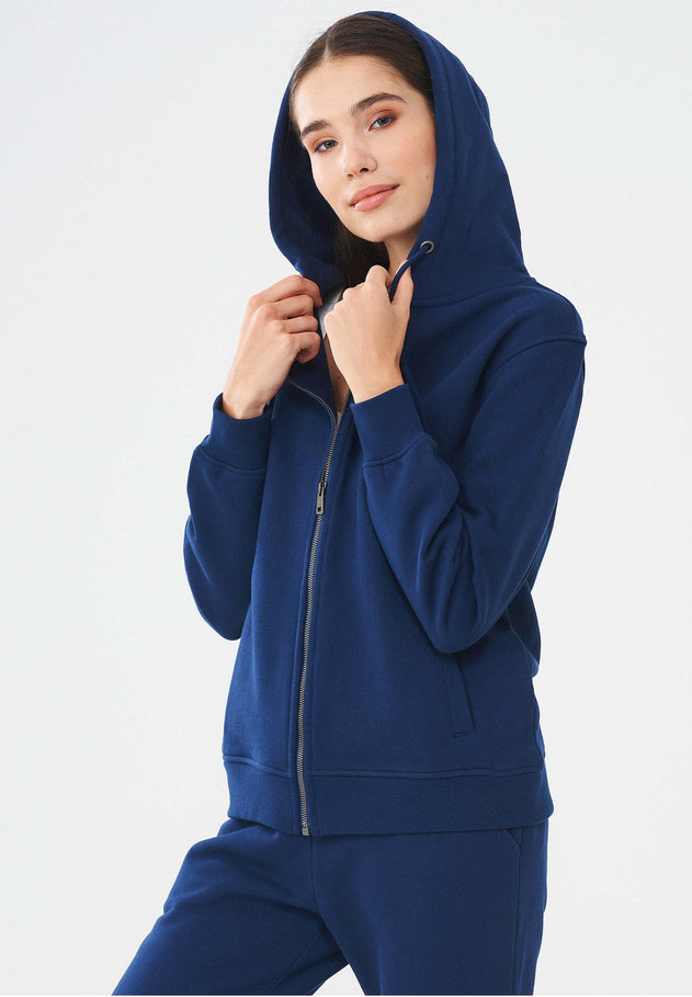Dames Ritshoodie Marineblauw
