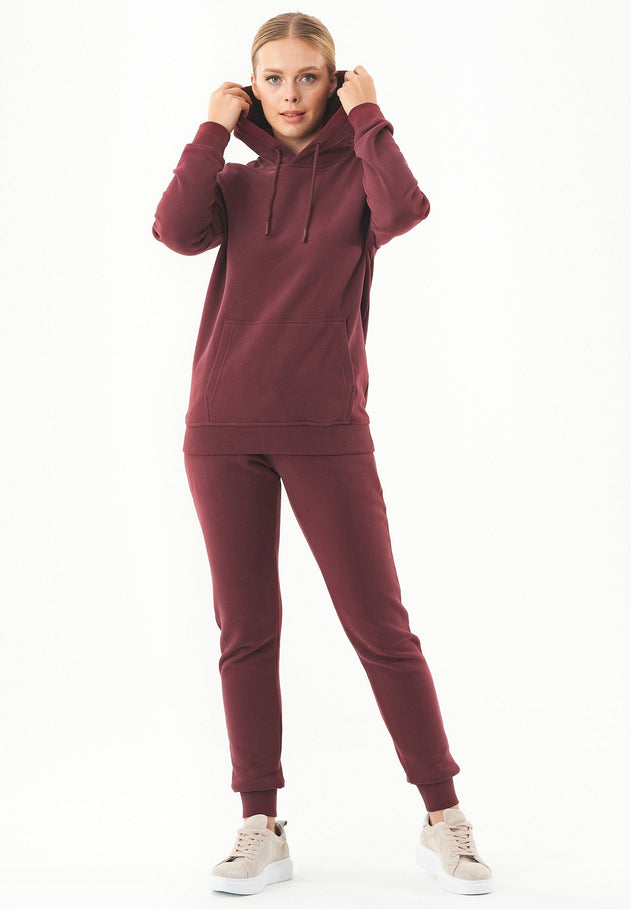 Dames Basic Soft Touch Hoodie Bordeaux