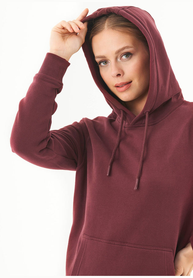 Dames Basic Soft Touch Hoodie Bordeaux