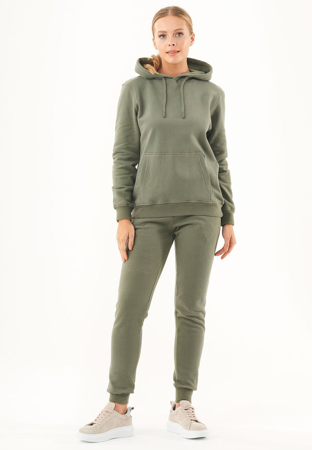 Women's Basic Soft Touch Organic Cotton Hoodie Mid Olive