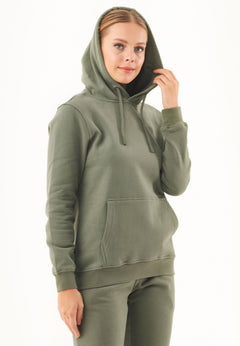 Dames Basic Soft Touch Hoodie Middenolijf