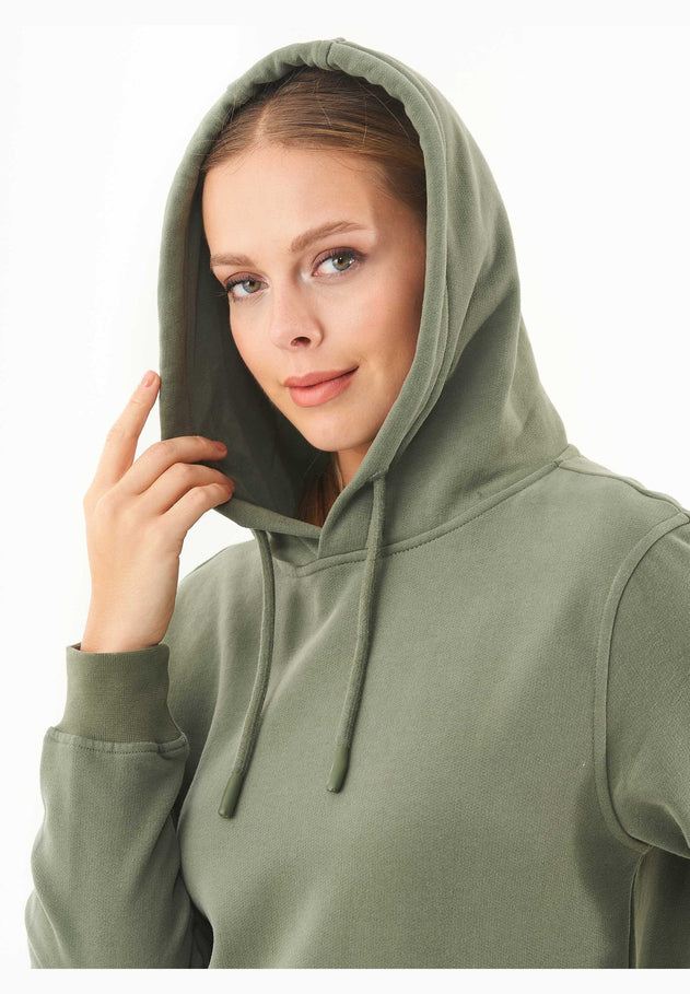 Dames Basic Soft Touch Hoodie Middenolijf