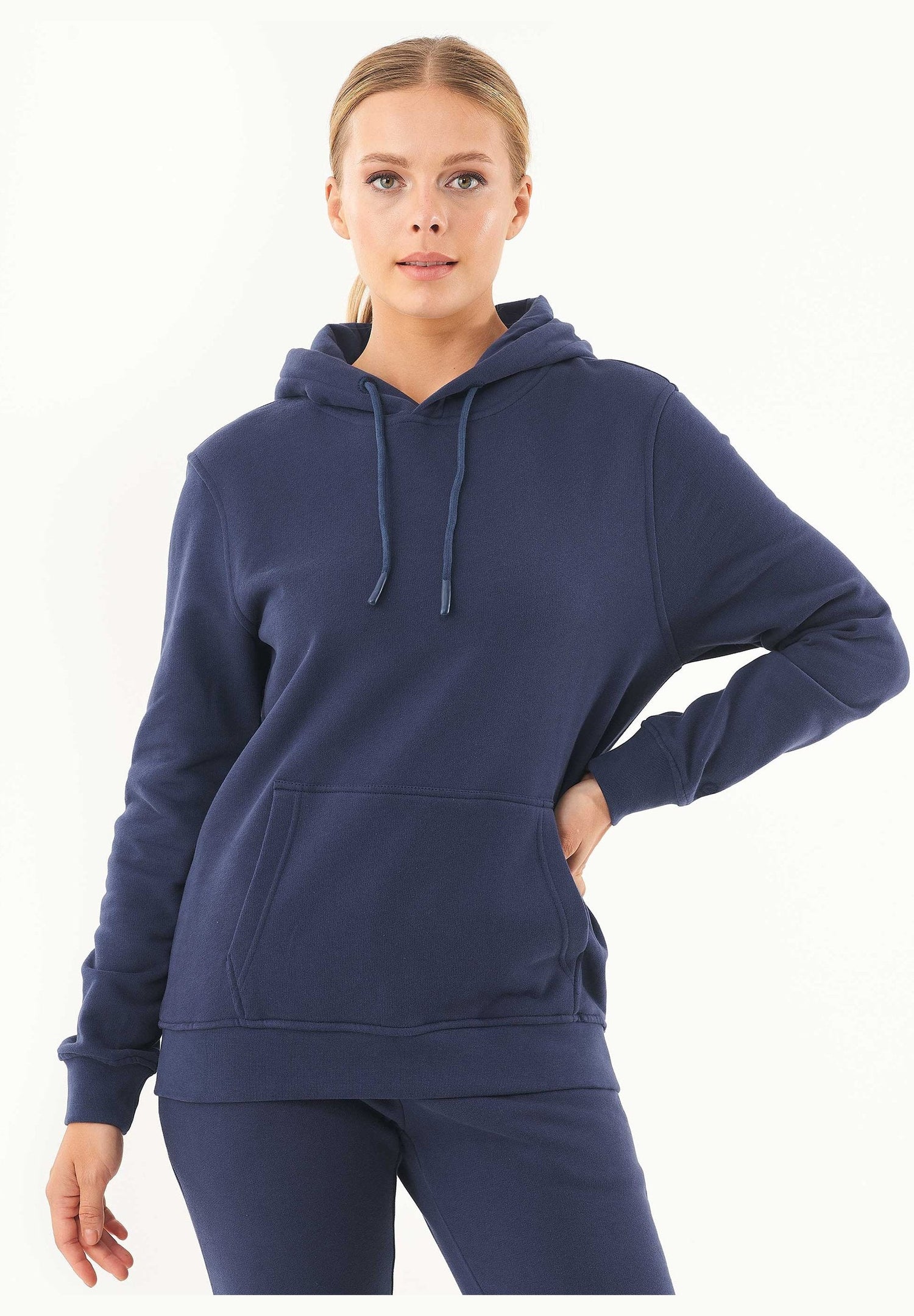 Dames Basic Soft Touch Hoodie Marineblauw
