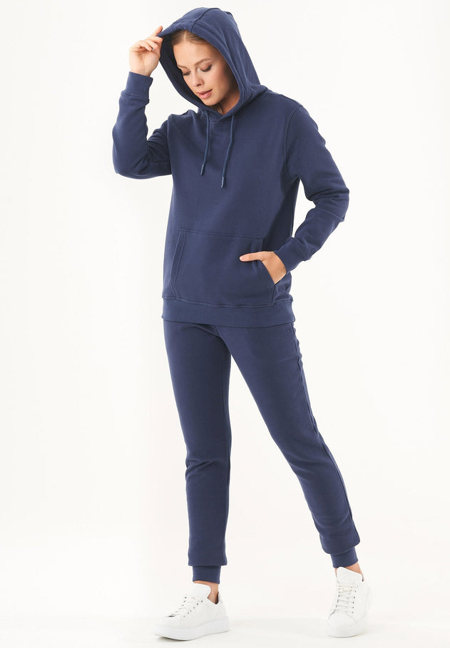 Dames Basic Soft Touch Hoodie Marineblauw