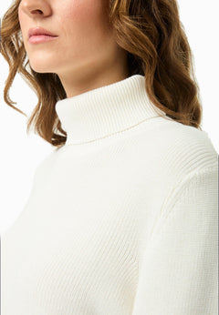 Women's Organic Cotton Turtleneck Knit Off White