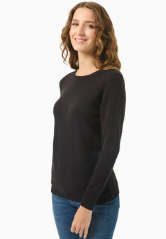 Women's Round Neck Organic Cotton Knit Black