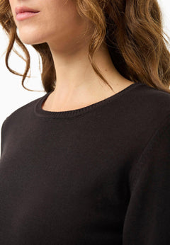 Women's Round Neck Organic Cotton Knit Black