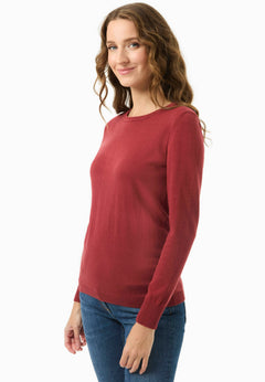 Women's Round Neck Organic Cotton Knit Merlot