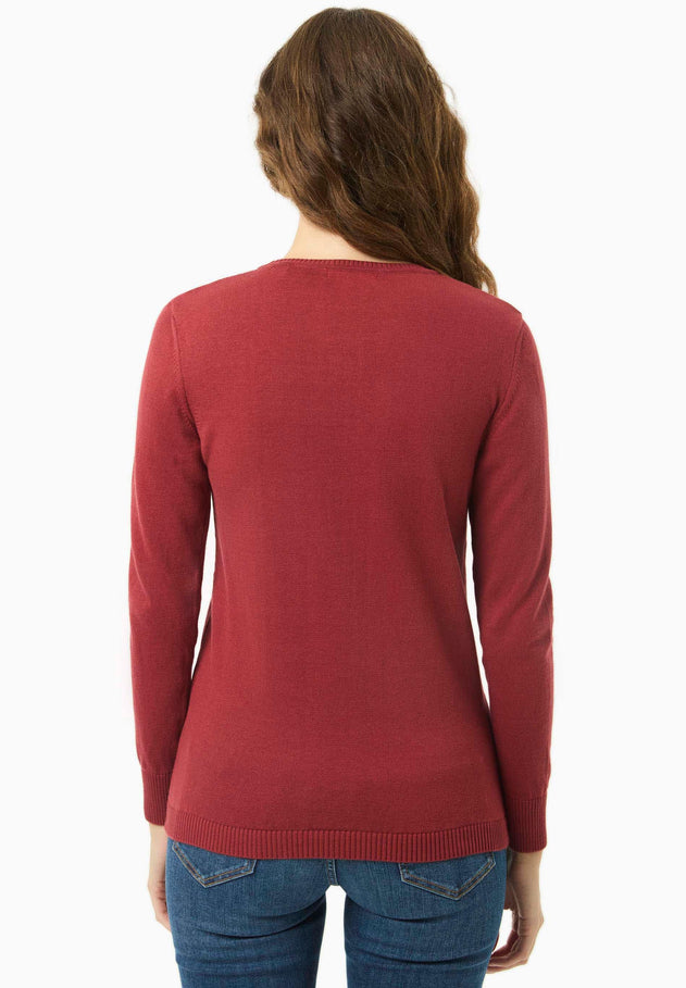 Women's Round Neck Organic Cotton Knit Merlot