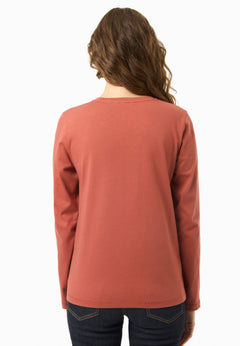 Women's Casual Long-Sleeved T-Shirt Cinnamon