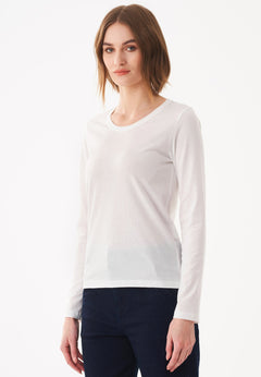 Women's Casual Long-Sleeved T-Shirt Off White