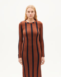 Gina Dress Brown Striped