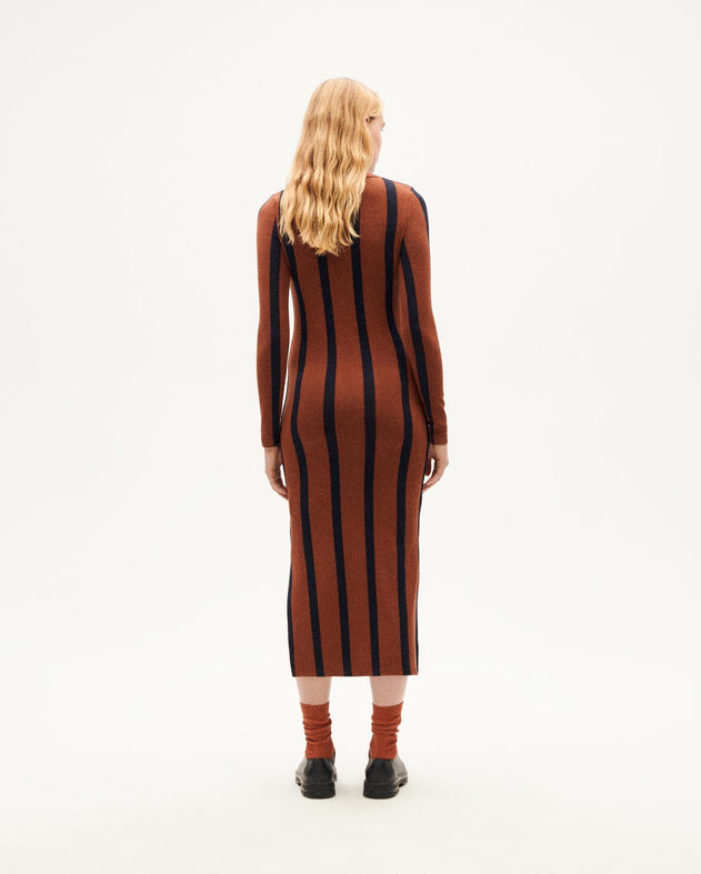 Gina Dress Brown Striped