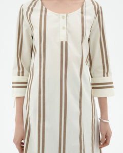 Maria Dress Brown Stripes