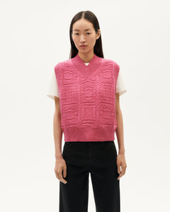 Mica Vest Pink Wool