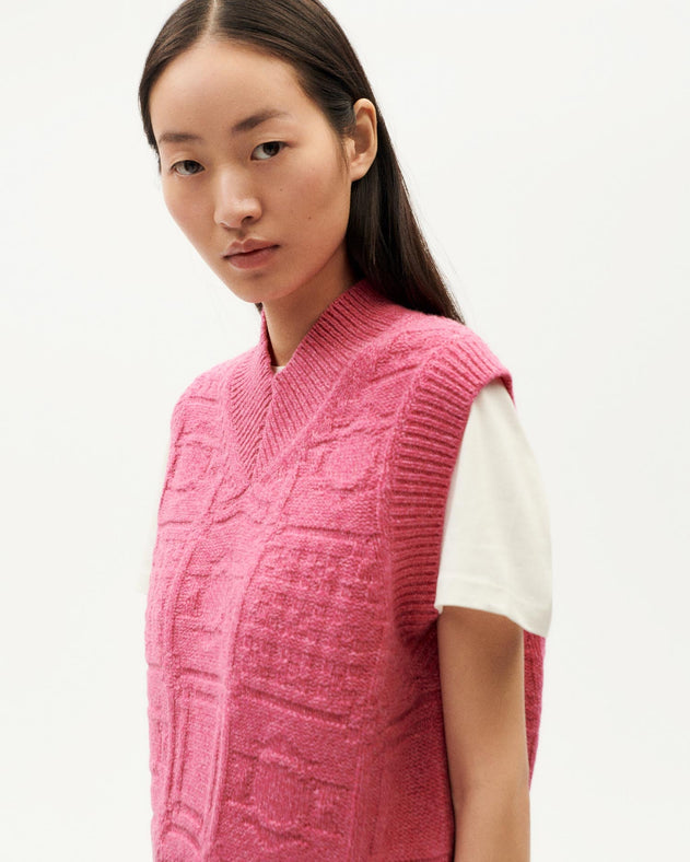 Mica Vest Pink Wool