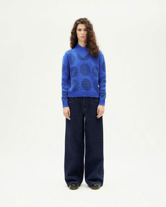 Blue merino wool japan Miranda sweater