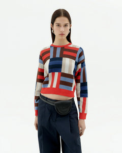 Philis Knitted Sweatshirt Multicolor Red