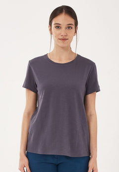 Dames Basic Ronde hals T-shirt Asphalt
