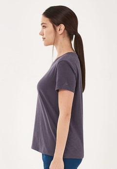 Dames Basic Ronde hals T-shirt Asphalt
