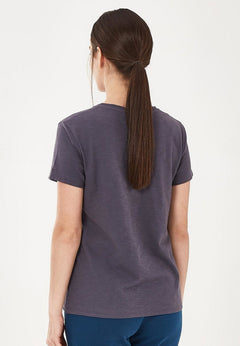 Dames Basic Ronde hals T-shirt Asphalt