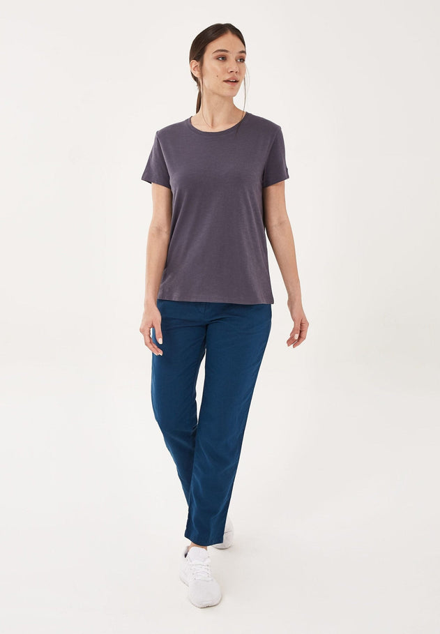 Dames Basic Ronde hals T-shirt Asphalt