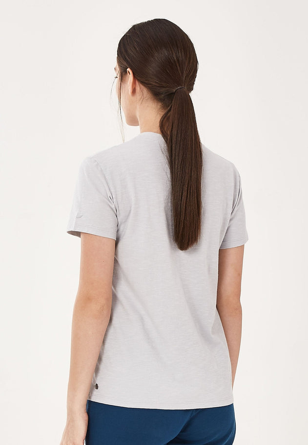 Dames V-hals T-shirt Cloud Grey