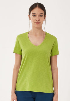 Dames V-hals T-shirt Meadow Green